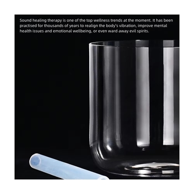 Clear Crystal Singing Bowls with carrying bag and mallets
