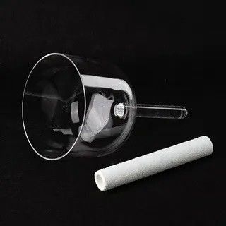 Portable hand held crystal singing bowl with handles