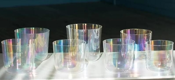 Clear fused alchemy singing bowls with carrying case and mallets