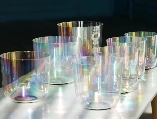 Clear fused alchemy singing bowls with carrying case and mallets