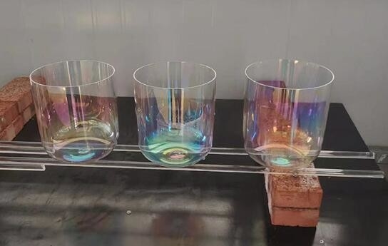 Clear fused alchemy singing bowls with carrying case and mallets