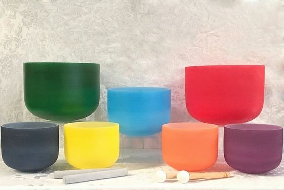 Quartz Crystal Singing Bowl 12'' 30 cm Frosted Chakra Green F