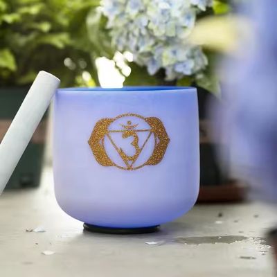Chakra color frosted singing bowl set 8-14''