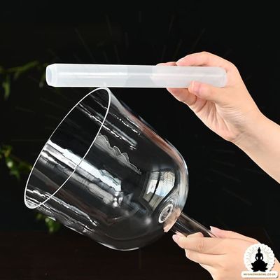 Singing quartz crystal bowl for healing