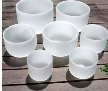 Set Quartz Crystal Singing Bowls for sound therapy or healing