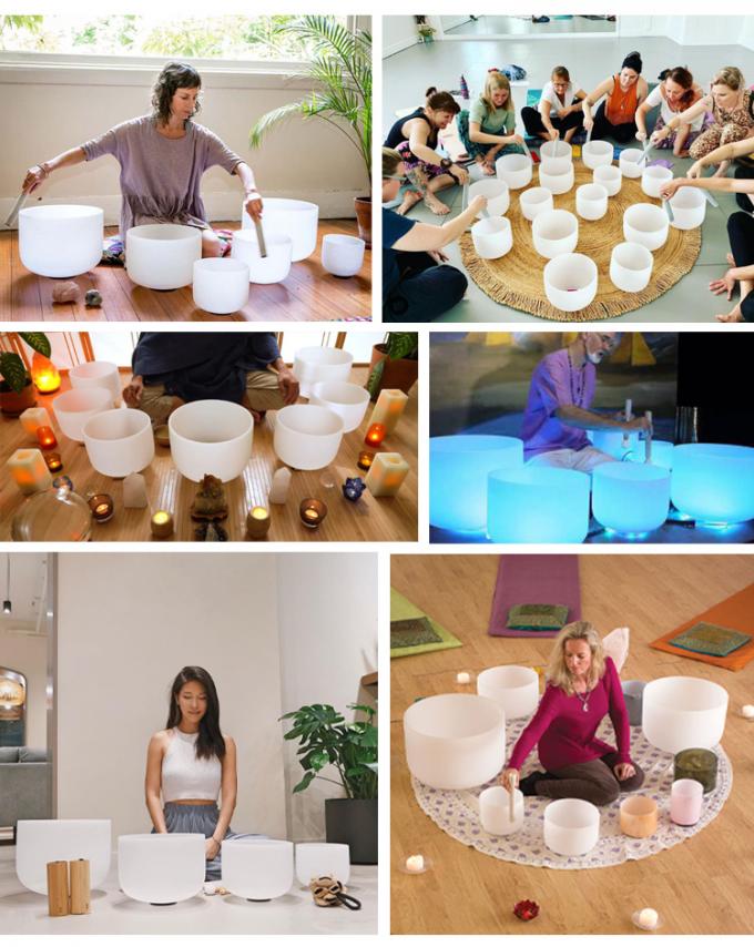 The Original Classic Frosted Crystal Singing Bowls 6'' to 12'' 12